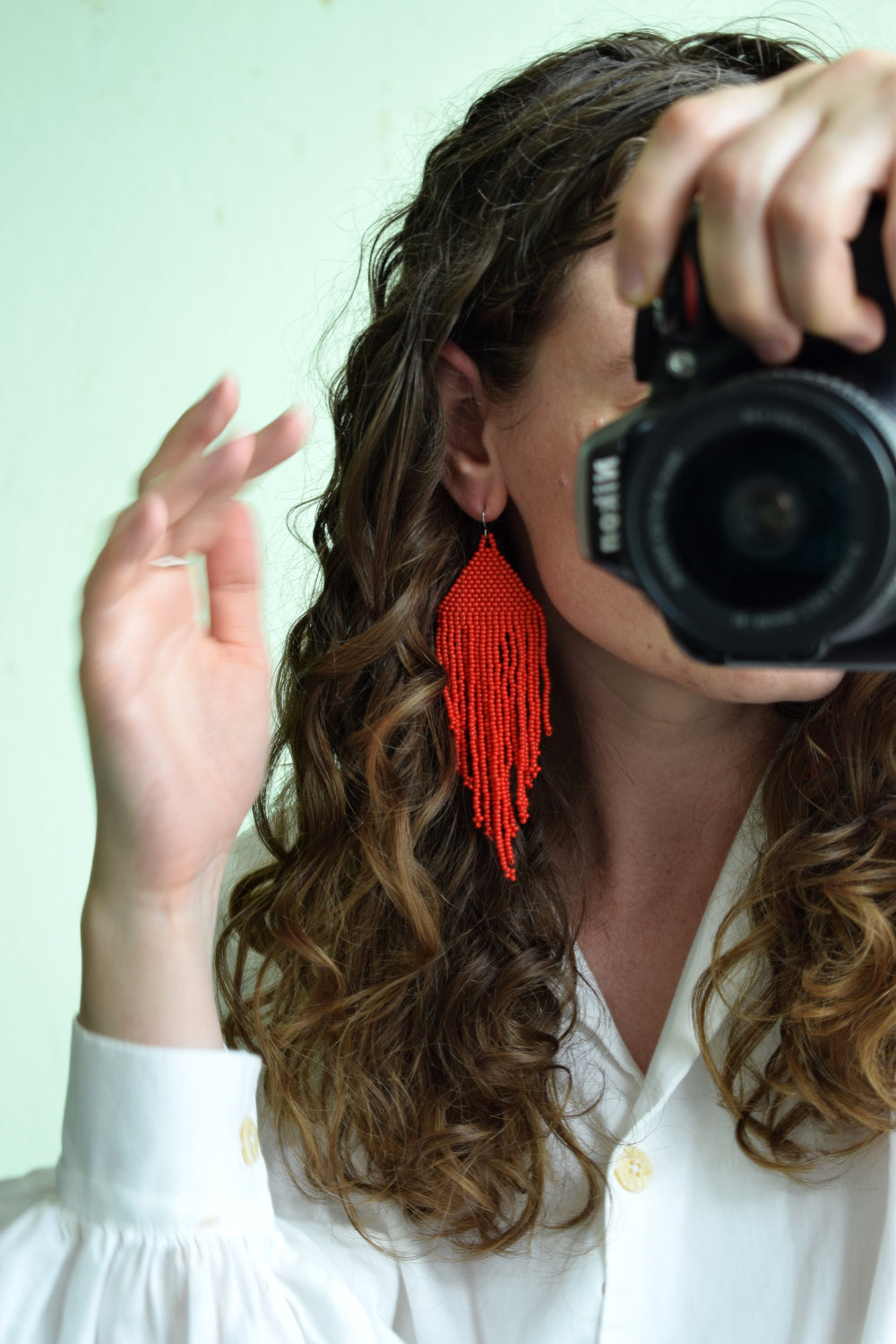 Red earrings