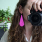 Fuchsia pink earrings