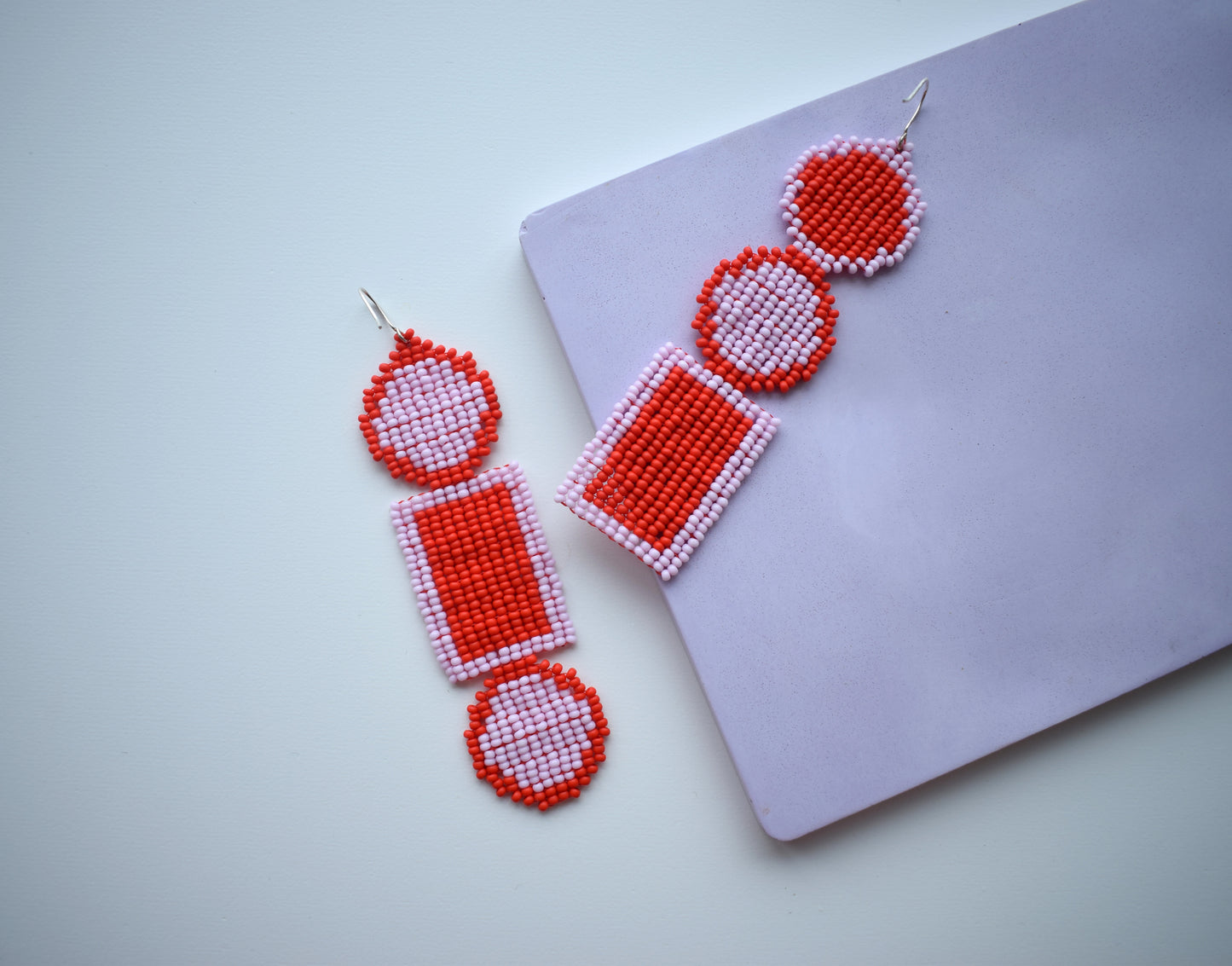 Made to order - approx. 5 business days. Contemporary earrings #1. Length with hooks - 10.5 cm (4.1 inches). Width - 2.8 cm (1.1 inches).  Author's design (copy without my permission is prohibited). I accept custom orders, write me message please.