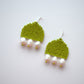 Olive earrings with pearls