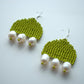 Olive earrings with pearls