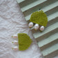 Olive earrings with pearls