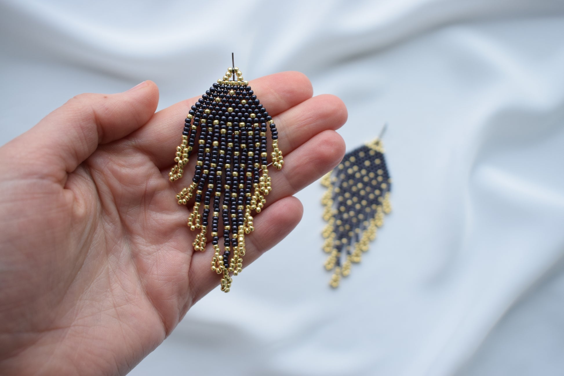 black beaded earrings