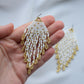 bridal white beaded earrings