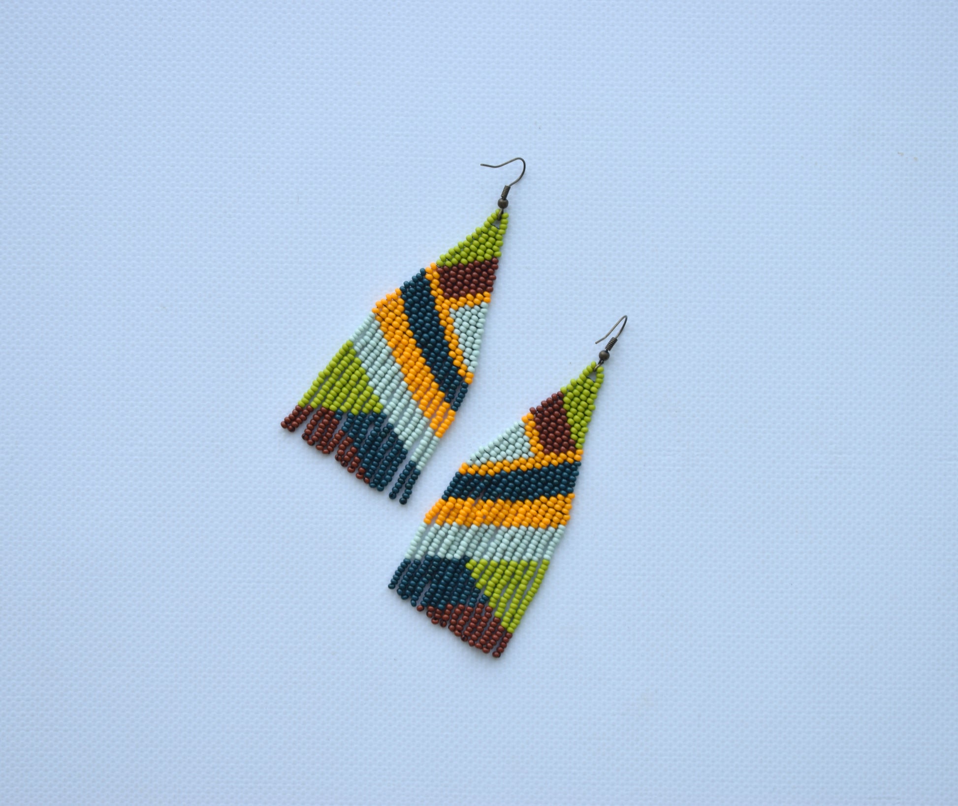 Geometric seed bead earrings