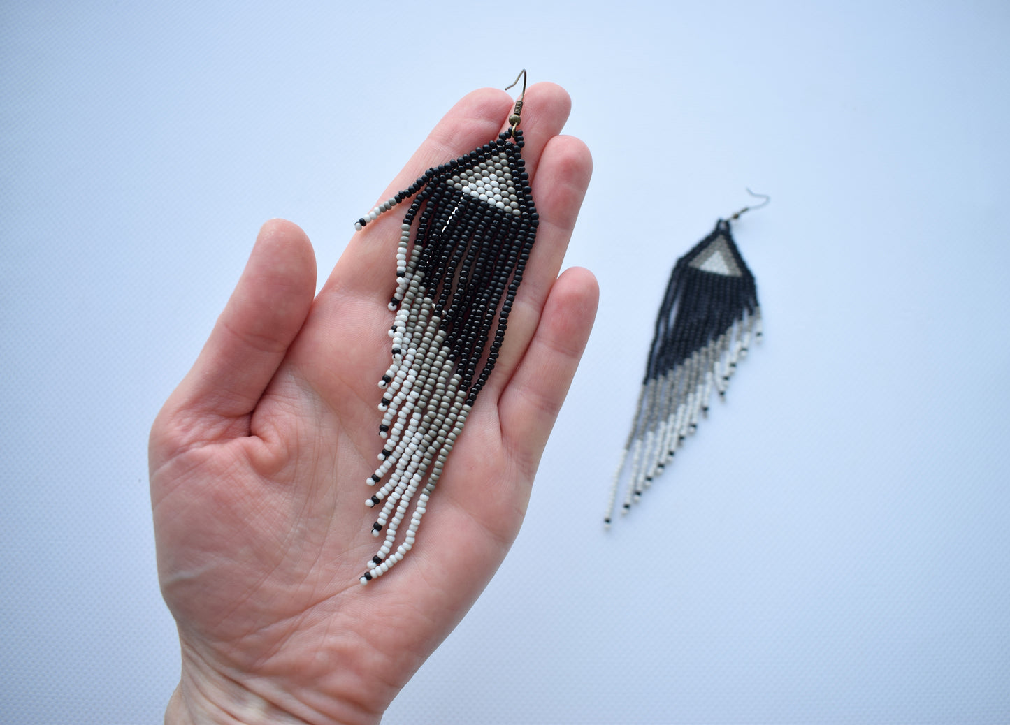 Extra long beaded earrings