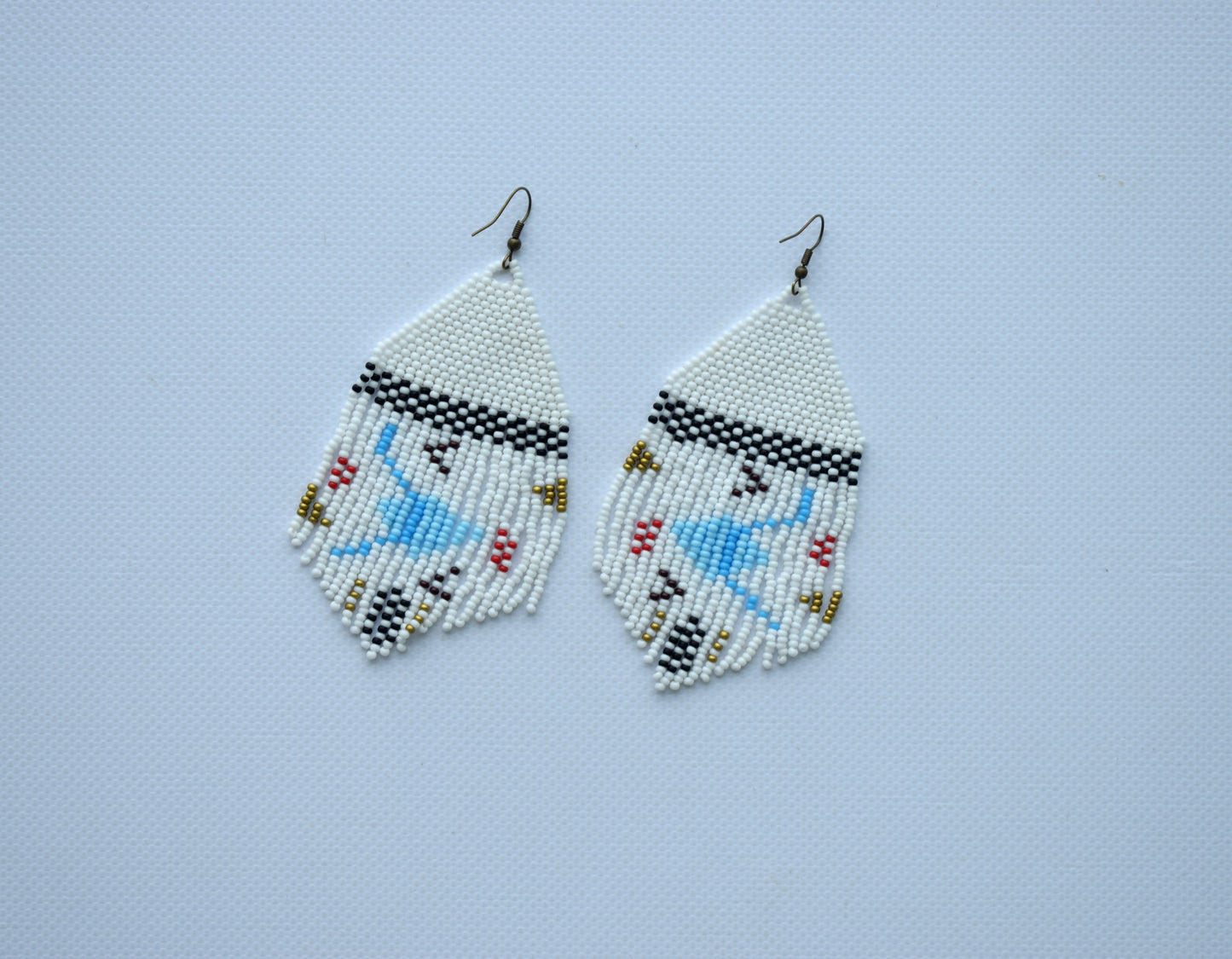 Geometric seed bead earrings