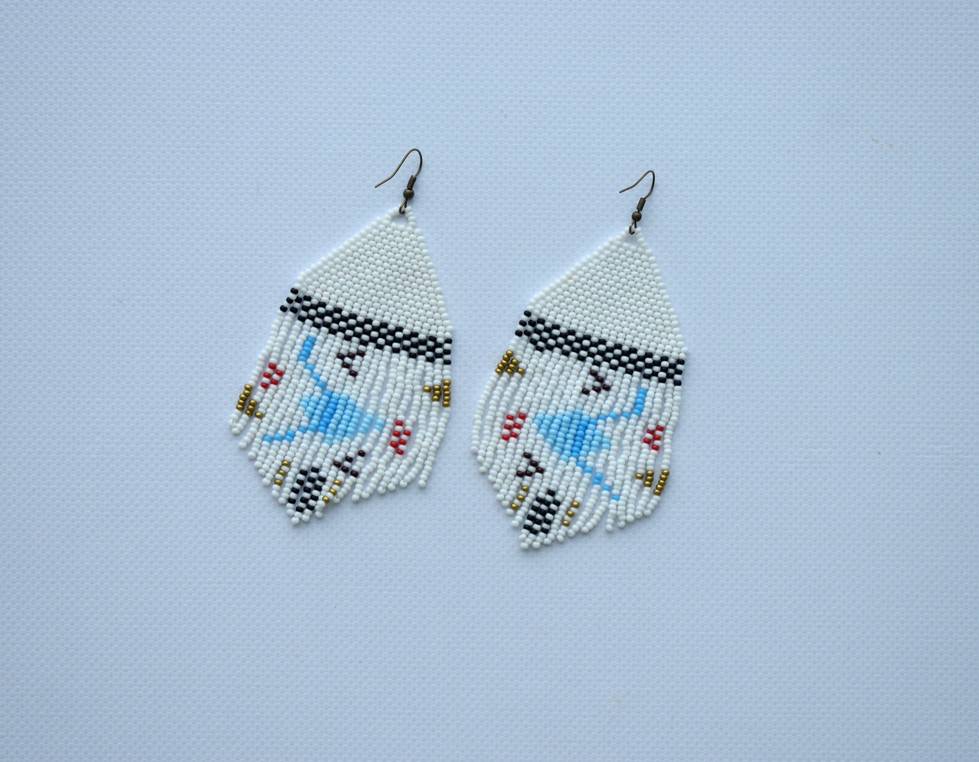 Geometric seed bead earrings