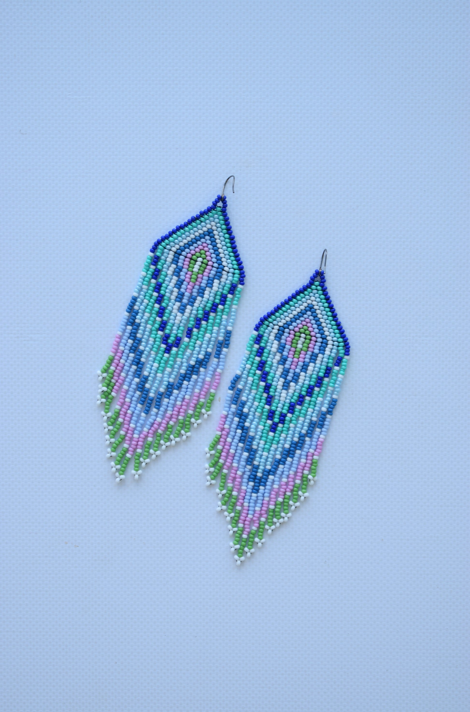 Blue beaded earrings