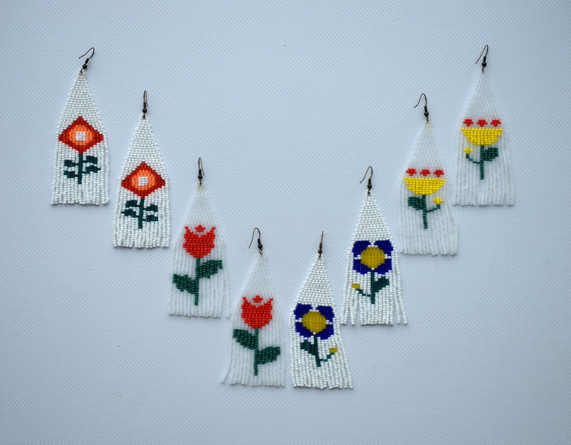 Flower beaded earrings