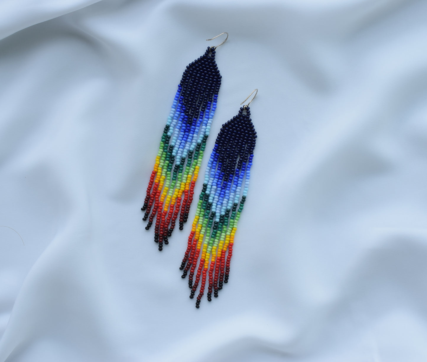 Rainbow beaded earrings