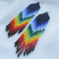 Rainbow beaded earrings