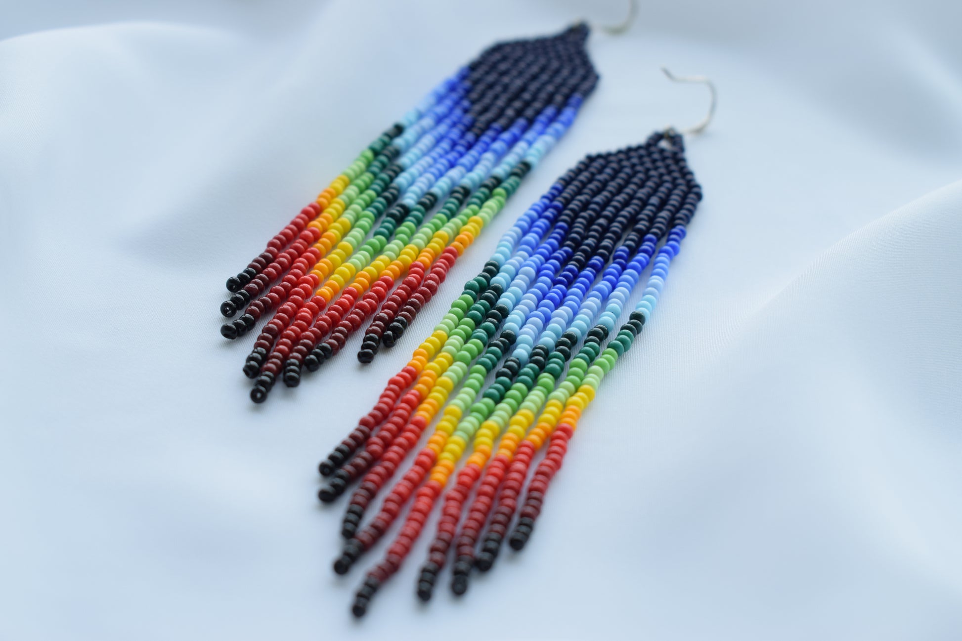 Rainbow beaded earrings