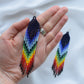 Rainbow beaded earrings