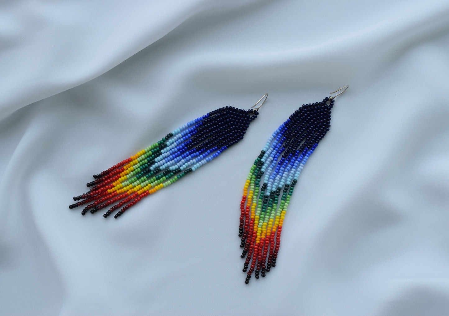 Rainbow beaded earrings