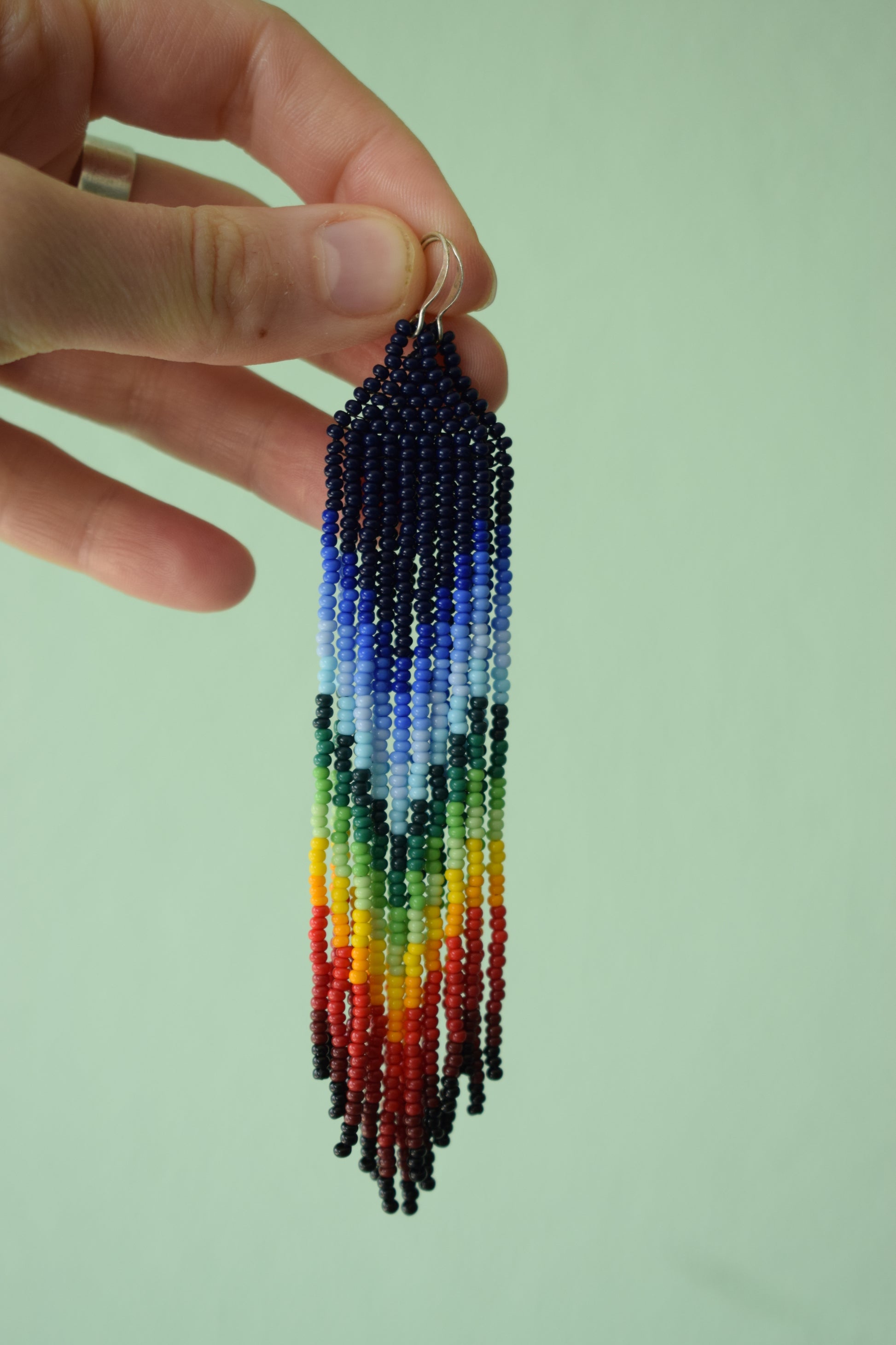 Rainbow beaded earrings