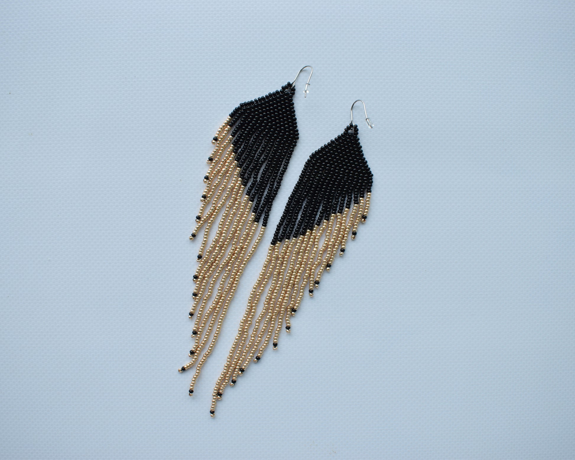 Black and gold beaded earrings 