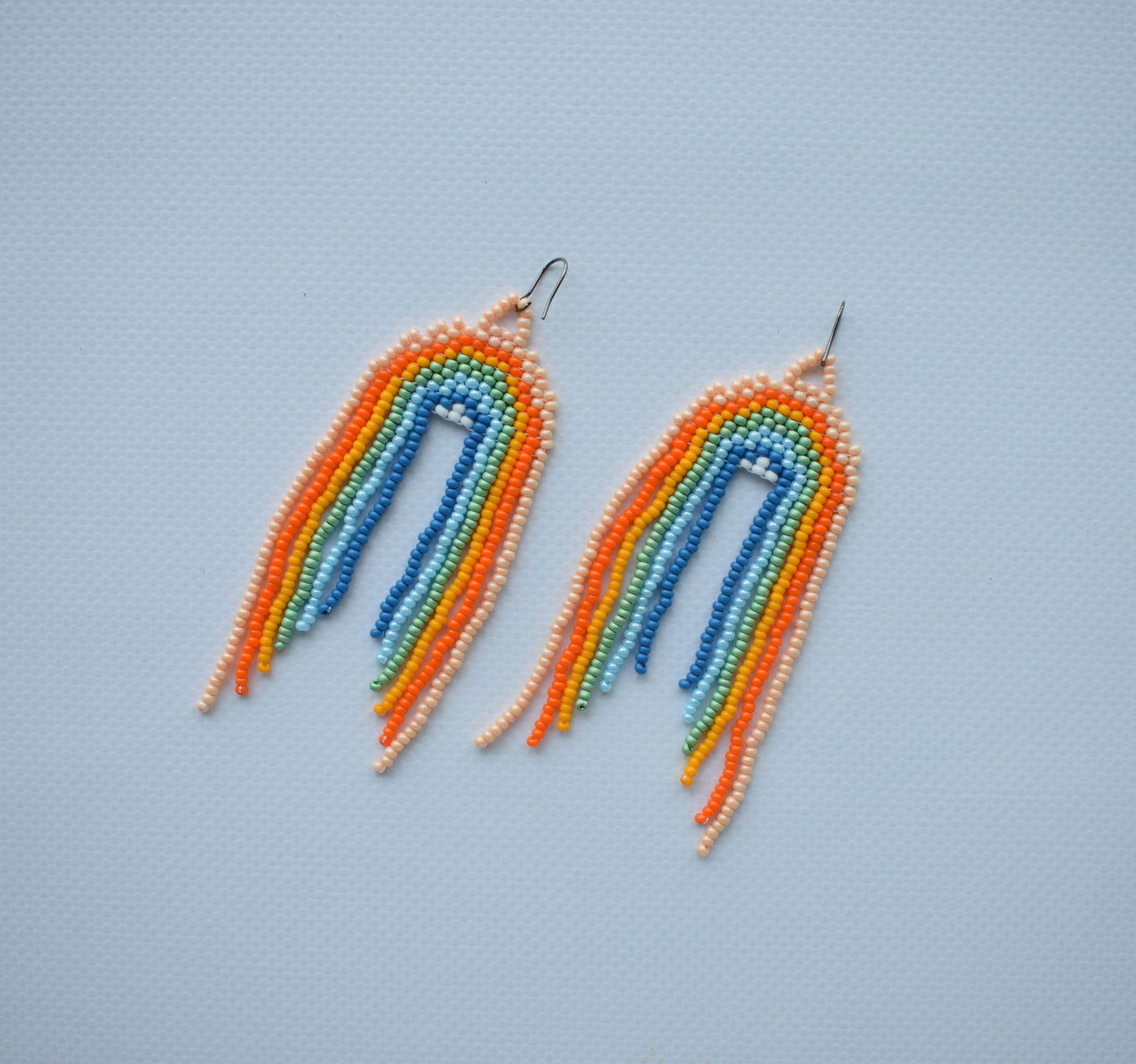 Small rainbow beaded earrings