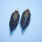 Navy blue beaded earrings in native american style. Hooks are hypoallergenic. Made of high-quality Czech beads. Length (*with hooks) - 16.5 cm (6.4 inches). Width - 4.3 cm (1.6 inches).  Shipping to the USA, Canada, United Kingdom, Japan, Israel, Singapore - from the fullfilment center in Miami (USA). Shipping to other countries - from Ukraine.  Author's design (copy without my permission is prohibited). I accept custom orders, write me message please.