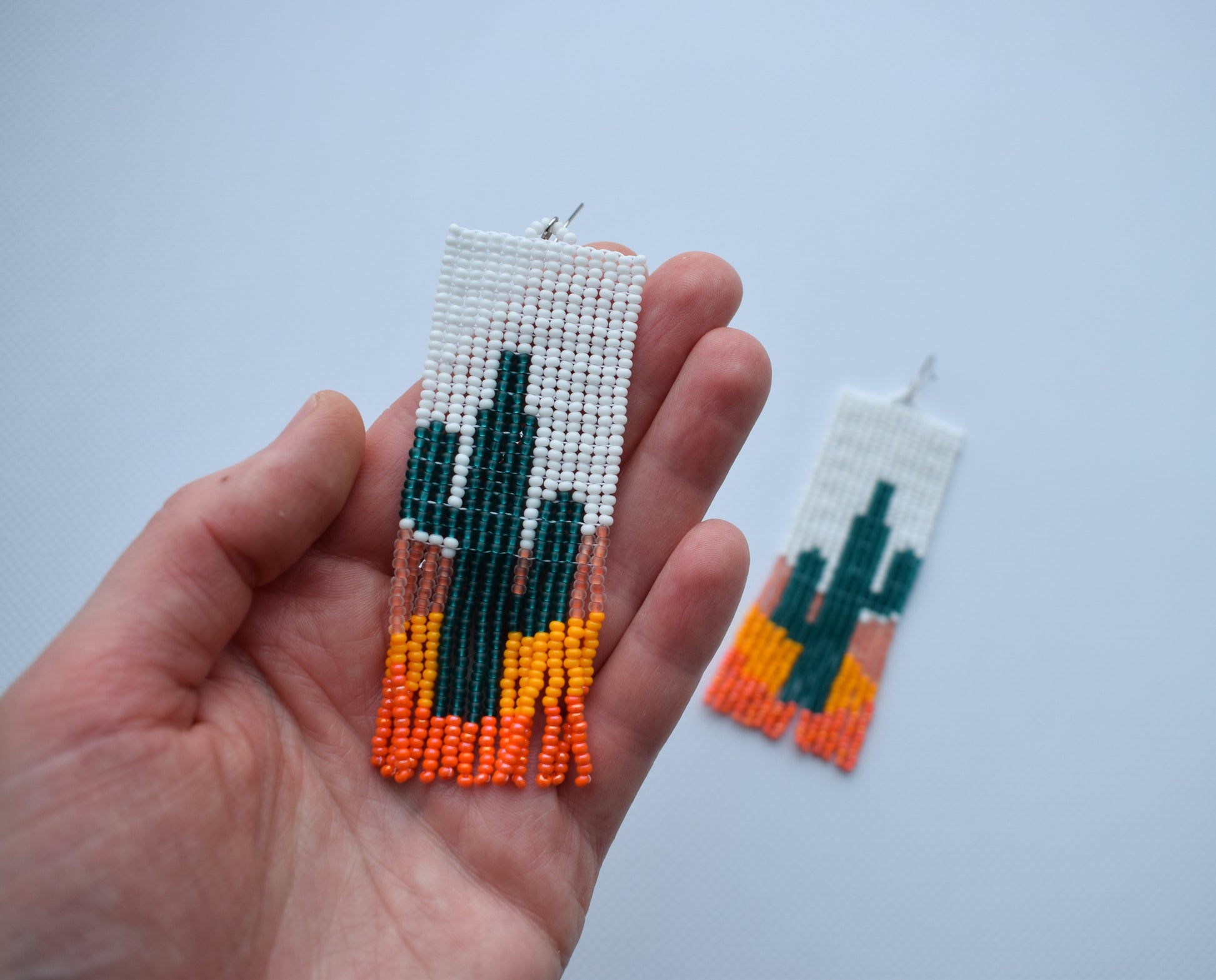 Beaded earrings Cactus