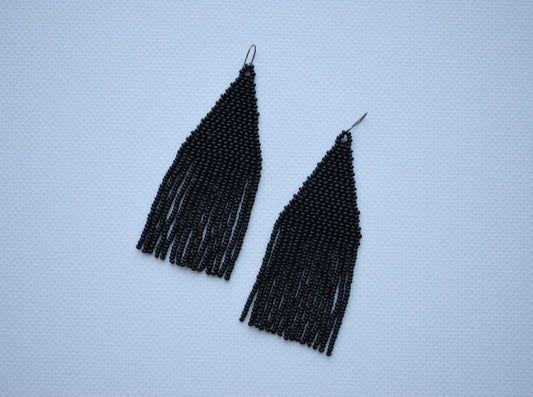 Black beaded earrings