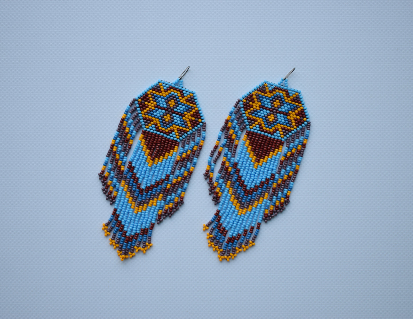 Extra long beaded earrings