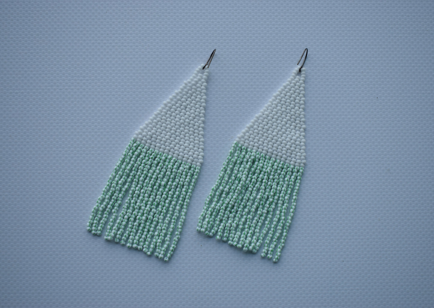 Unusual beaded earrings with fringe