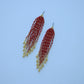 Red and gold beaded earrings