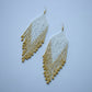 White seed bead earrings for wedding day