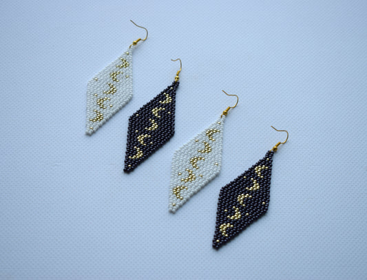 Moon beaded earrings