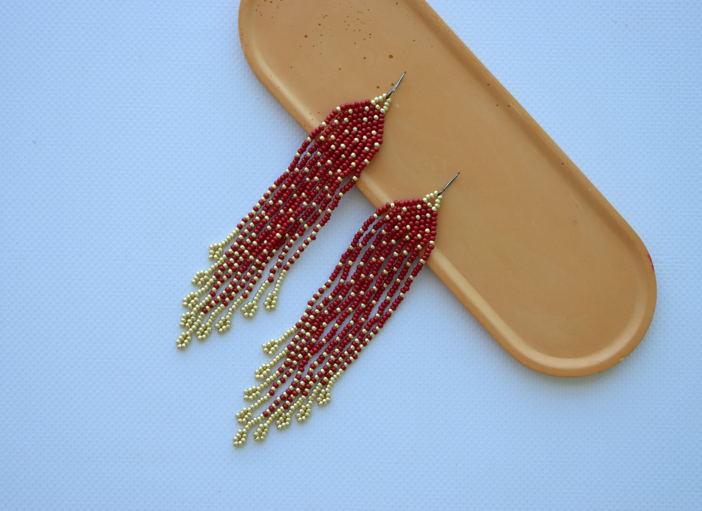 Extra long seed bead earrings