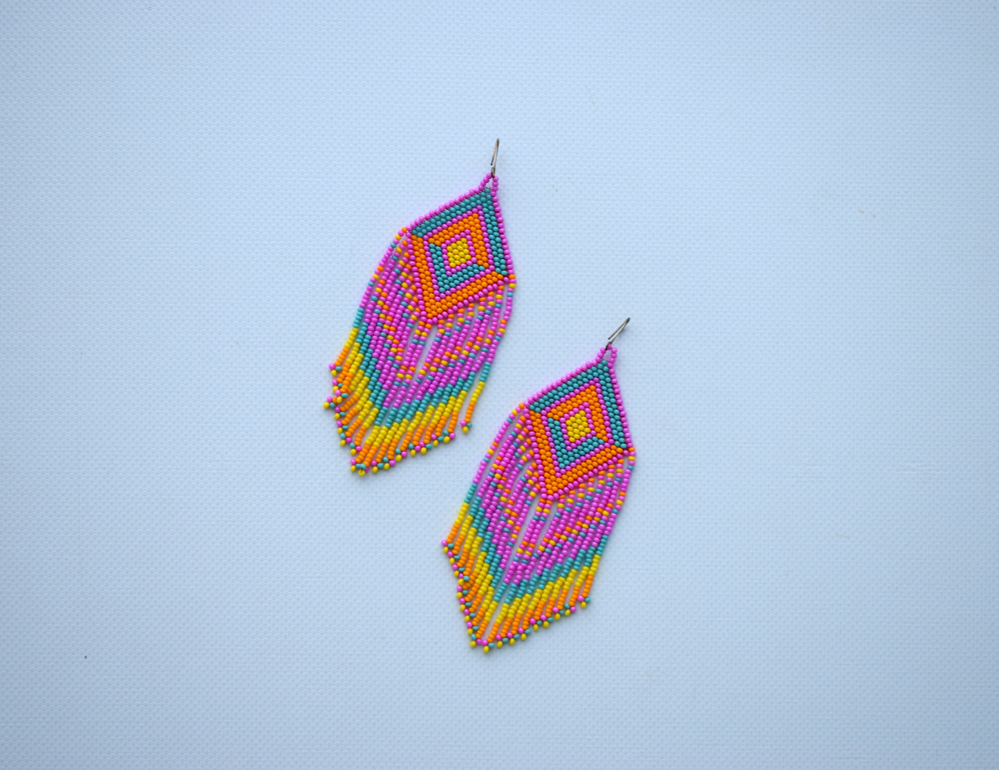 Extra long beaded earrings