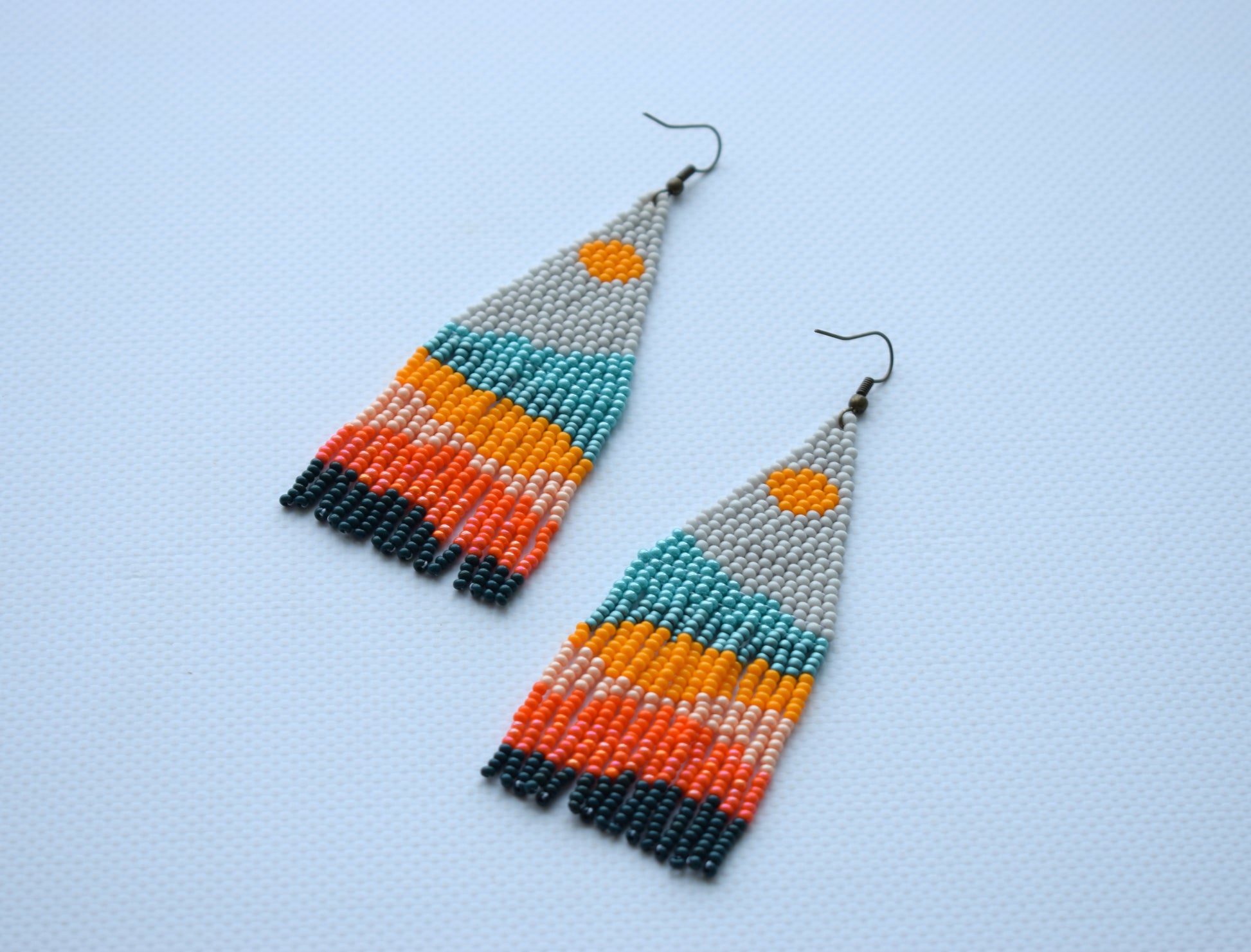 Handwoven beaded earrings