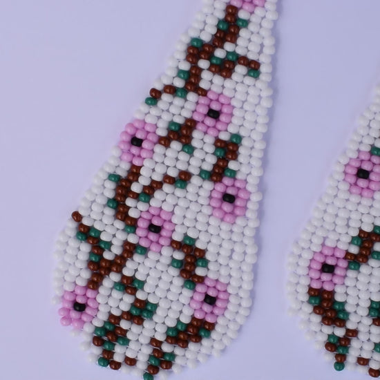 Sakura beaded earrings Teardrop earrings